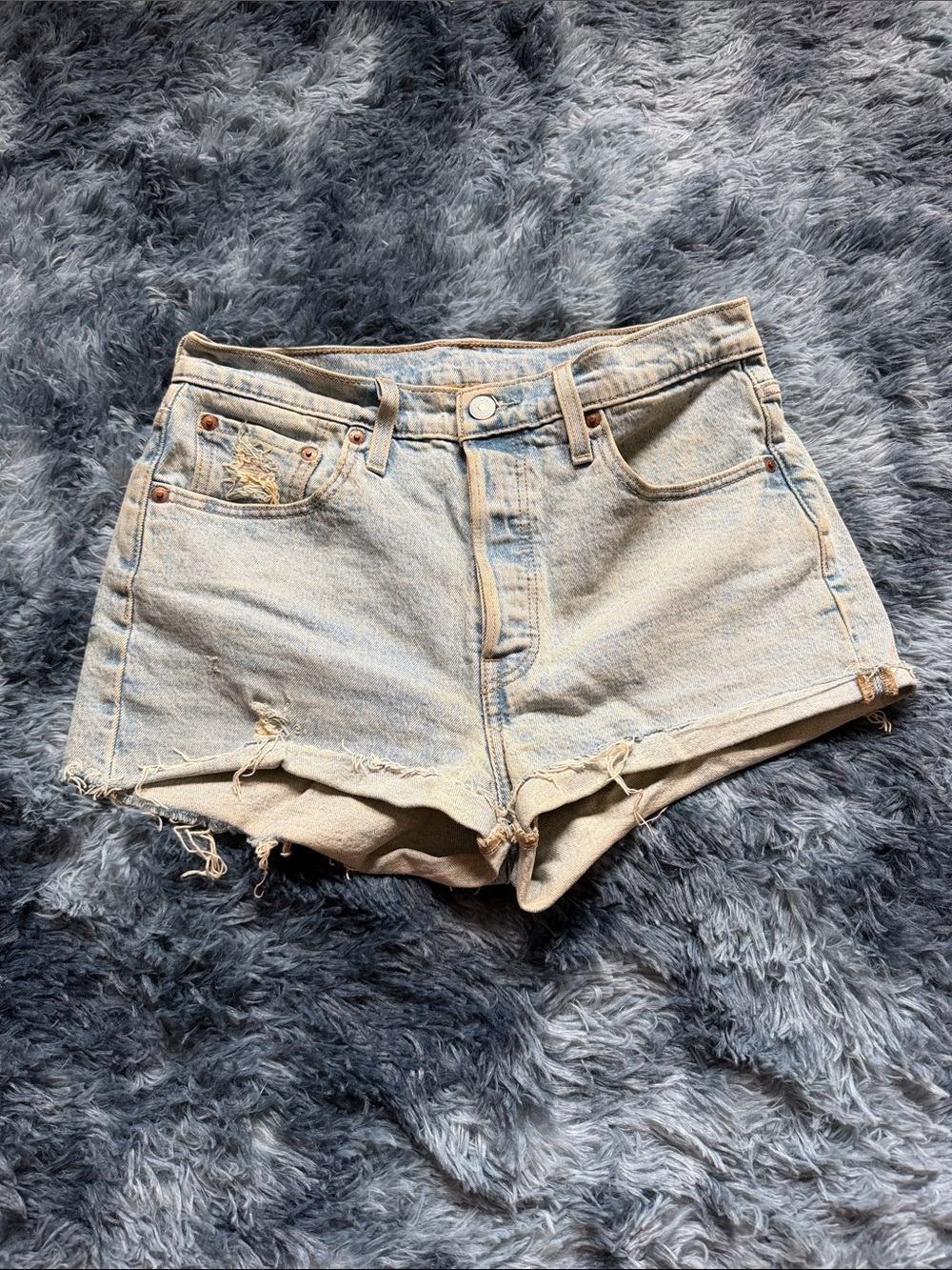 Levi's Light Wash Cutoff Denim Shorts